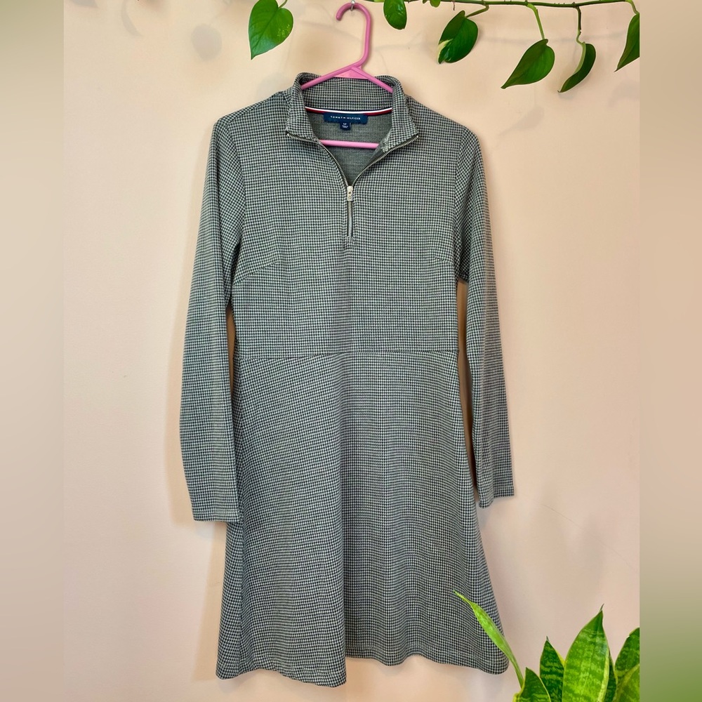Tommy Hilfiger Houndstooth Longsleeve Sweater Dress